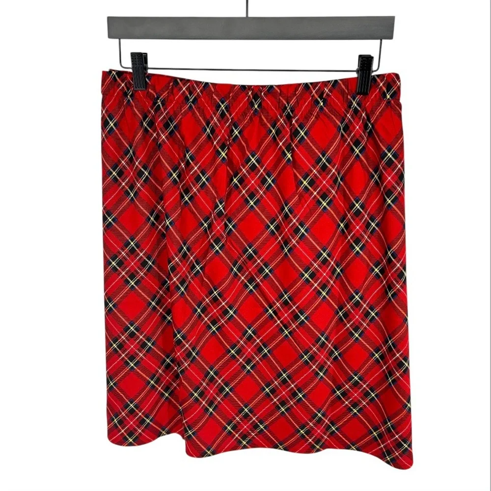 NWT J. Crew Factory Mini Bias Slip Skirt Red Plaid Size 3X NEW